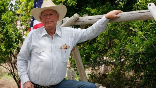 Rancher Cliven Bundy poses for a photo outside his ranch house on April 11, 2014 west of Mesquite, Nev. (credit: George Frey/Getty Images