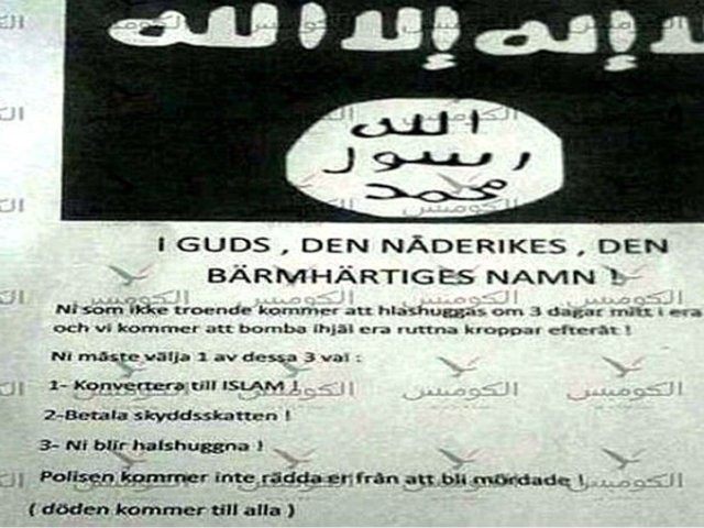 ‘Convert Or Be Beheaded’ – Chilling Message Posted Through Doors Across Sweden