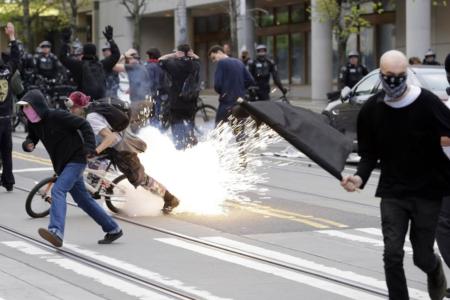 Seattle May Day Protests Turn Violent as Cops Hit With Wrenches, Rocks