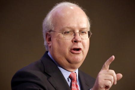 Republican strategist Karl Rove gestures while at a luncheon at the California Republican Party convention, in Sacramento, Calif., Saturday, March 2, 2013. Rove told California Republicans to "get off the mat", and to find candidates to reflect the party's diversity. (AP Photo/Rich Pedroncelli)