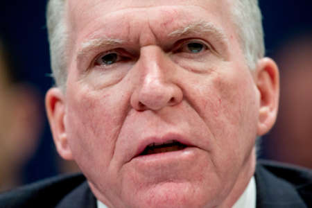 CIA Director John Brennan speaks at a House Intelligence Committee hearing on world wide threats on Capitol Hill in Washington, Thursday, Feb. 25, 2016. (AP Photo/Andrew Harnik)