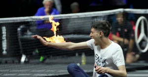 WATCH: Protester Sets Arm on Fire at Laver Cup Before Roger Federer’s Last Tournament