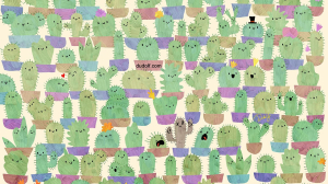 Brain teaser: Can you find the green apple hidden among the cacti?