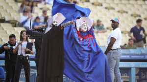 Dodgers honor anti-Catholic drag ‘nuns’ more than an hour before first pitch inside nearly empty stadium