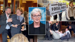 Climate activists forcibly dragged from event with Biden energy secretary Jennifer Granholm