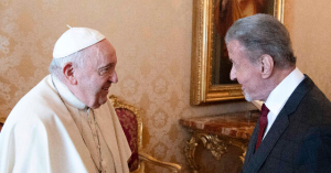Watch: Sylvester Stallone Meets Pope Francis, Trades Fake Punches With Him