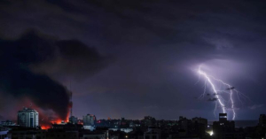 PHOTOS: Lightning Strikes Over Gaza as Israel Attacks Hamas
