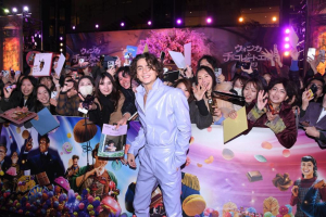 Timothée Chalamet looks like a Chocolate Factory worker in purple leather outfit at Tokyo ‘Wonka’ premiere
