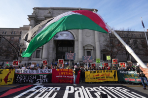 Pro-Palestinian protesters throw smoke bomb, hit with pepper spray after being barred from entering the American Museum of Natural History for the second week