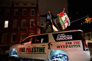 Pro-Palestinian protesters in car caravan disrupt Christmas caroling in Washington Square Park