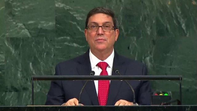 Bruno Rodriguez speaks to UN in 2017