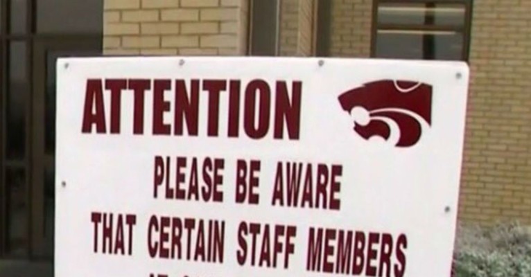 One Texas school district is already arming its teachers, and the signs posted outside the schools say it all