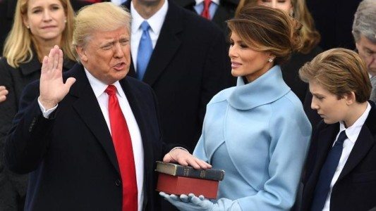 President-elect Donald Trump is sworn in as President on January 20, 2017 at the US Capitol in Washington, DC.